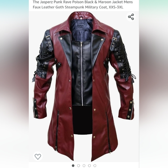 the jasperz Other - Goth maroon faux leather coat